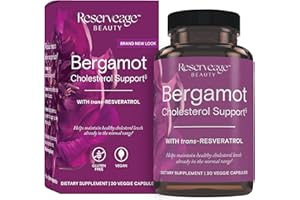 Reserveage Nutrition Reserveage Beauty, Bergamot Cholesterol Support with Resveratrol, Antioxidant Supplement for Cardiovascular Support & Heart Health, Vegan, 30 Capsules (30 Servings)