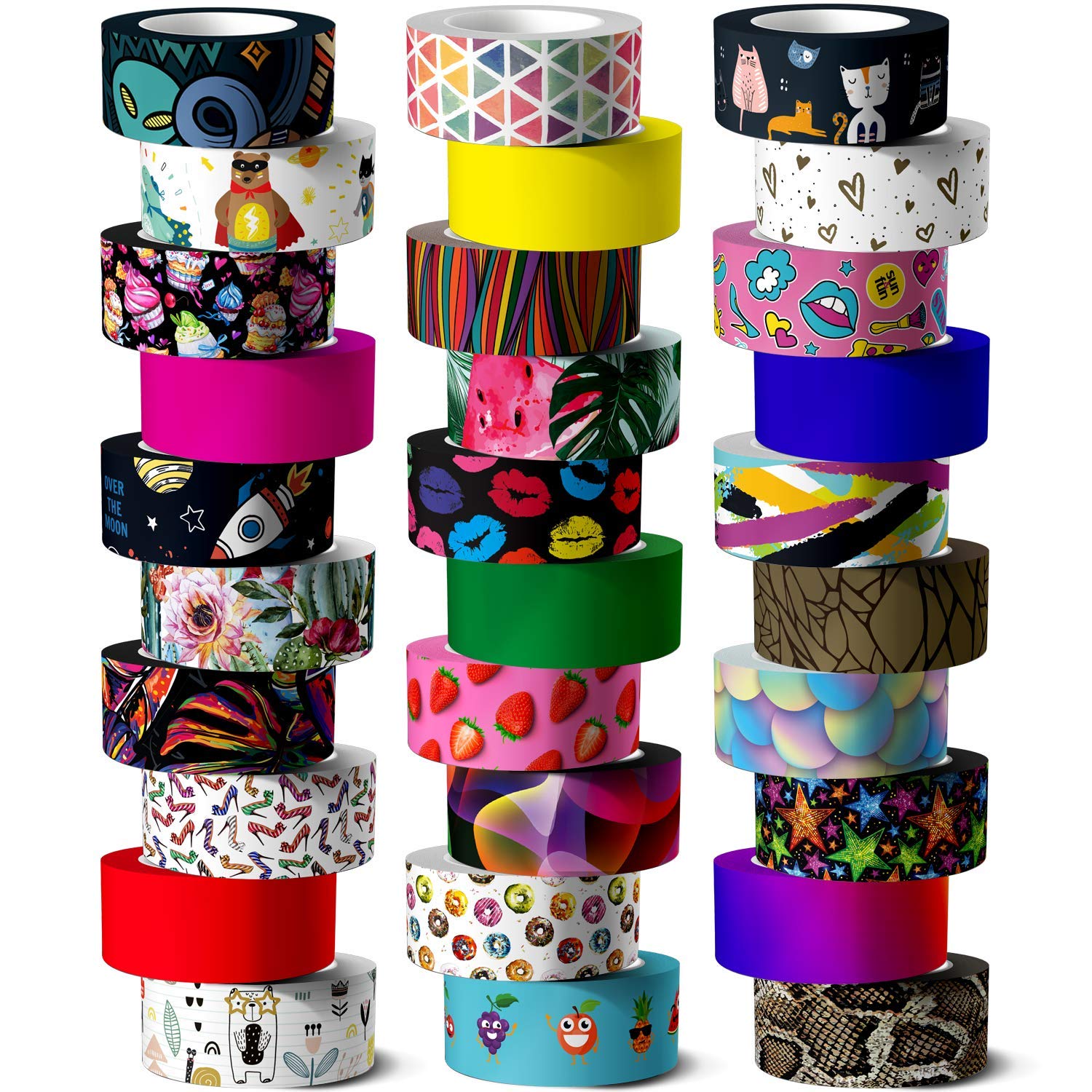 Washi Tape Set, 30 Rolls of 15 mm Wide Colored Masking Tape for Kids and ?dults, Scrapbooking Supplies, Decorative Tape for DIY Craft, Gift Wrapping, Bullet Journals, Planners, Party Decorations