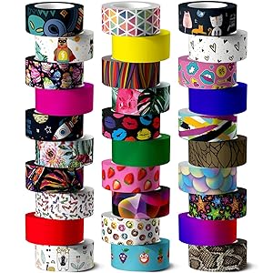 Washi Tape Set, 30 Rolls of 15 mm Wide Colored Masking Tape for Kids and ?dults, Scrapbooking Supplies, Decorative Tape for DIY Craft, Gift Wrapping, Bullet Journals, Planners, Party Decorations