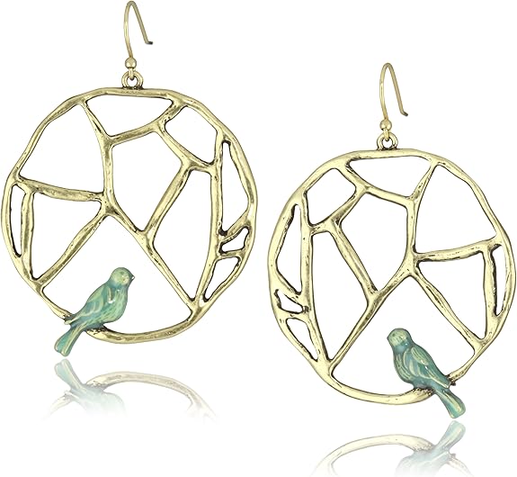 Lucky Brand Gold Openwork Bird Earrings Drop Earrings Jewelry