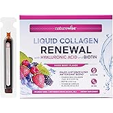 NatureWise Hydrolyzed Liquid Collagen for Women & Men 4000mg - High Absorption, Type 1 & 3 Peptides with Biotin + Vitamin C + Vitamin B Complex & Hyaluronic Acid -Mixed Berry - 30 Tubes[30 Day Supply]