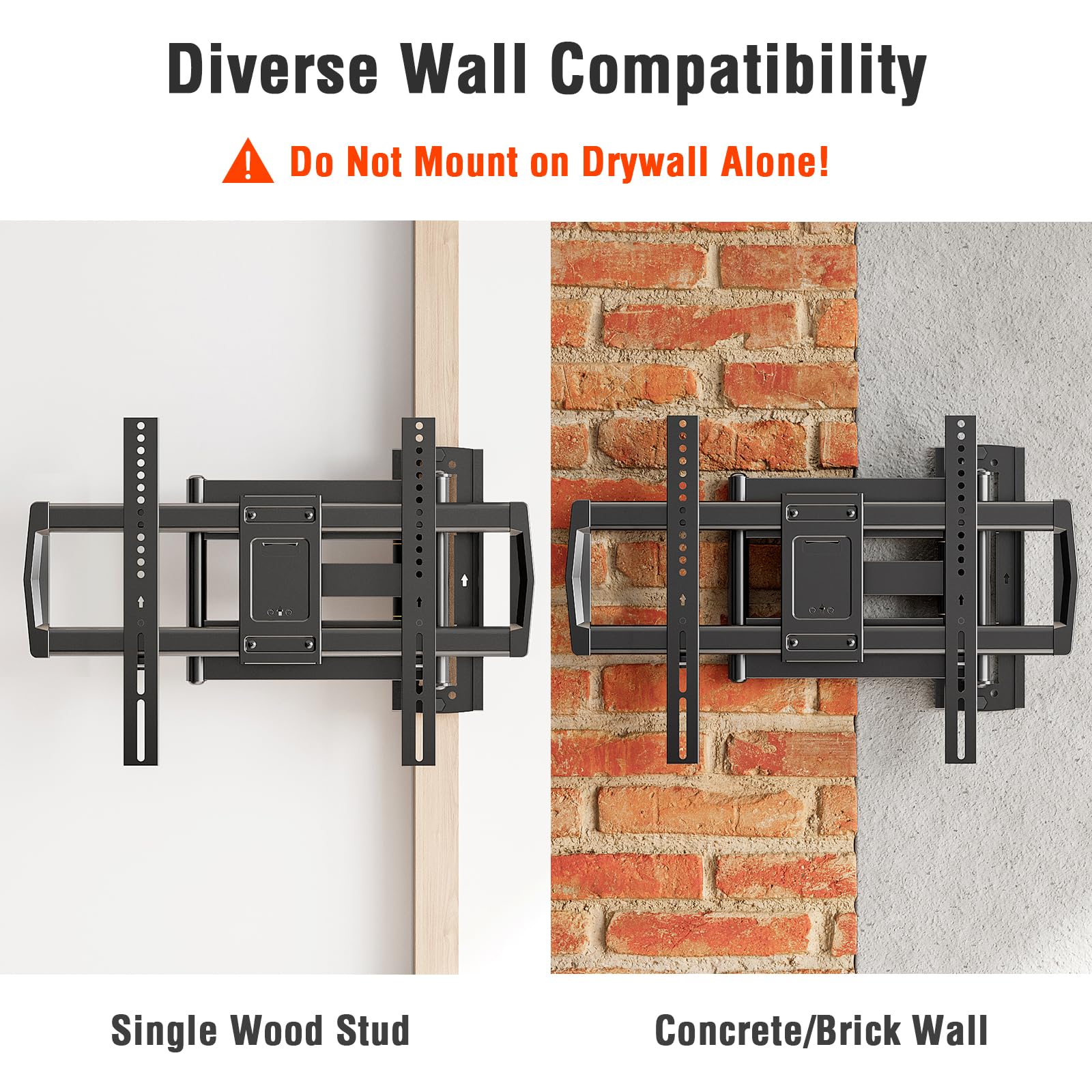 ELIVED Long Arm TV Wall Mount for Most 42-75 Inch TVs, 37.9 Inch Long Extension Corner TV Mount, Full Motion Wall Mount tv Bracket Swivel and Tilt, Holds up to 99 lbs. Max VESA 600x400mm, YD3038
