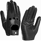 MGGMOKAY Mens Touchscreen Unlined Leather Driving Gloves
