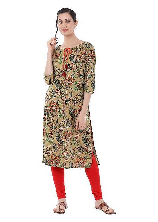 Women's Straight Cotton Kurti (Maroon)