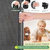 MYPIN Extra Wide Retractable Dog and Baby Gate 140 x 86 cm Black view 3