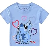 Disney Lilo & Stitch Girls Short Sleeve T-Shirt for Toddler and Big Kids