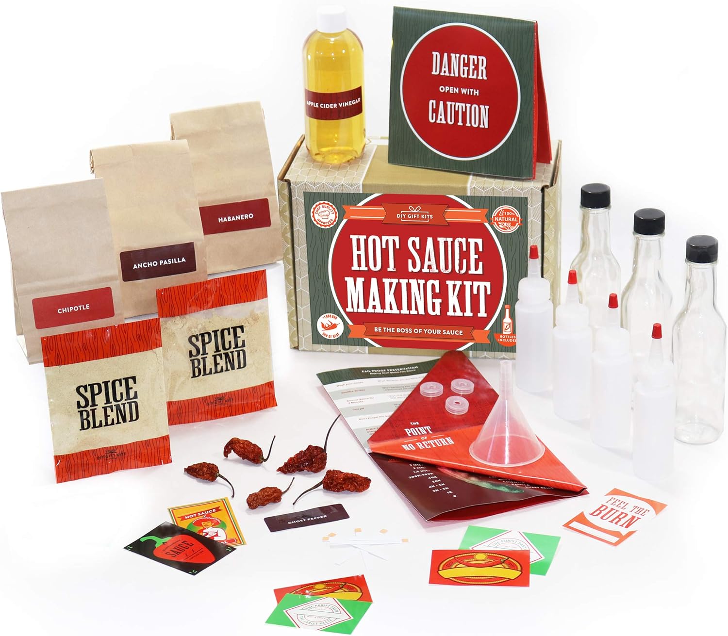 Deluxe Hot Sauce Kit (Ghost Peppers 5X!!!) Featuring Heirloom Peppers