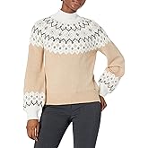 Nautica Womens Nautica Sustainably Crafted Mock-Neck Fair Isle Sweater
