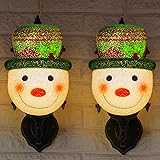 Hxezoc 2 Pack Christmas Snowman Porch Light Covers Good Light Transmission Lamp Covers for Christmas Front Yard, Garages, Gar