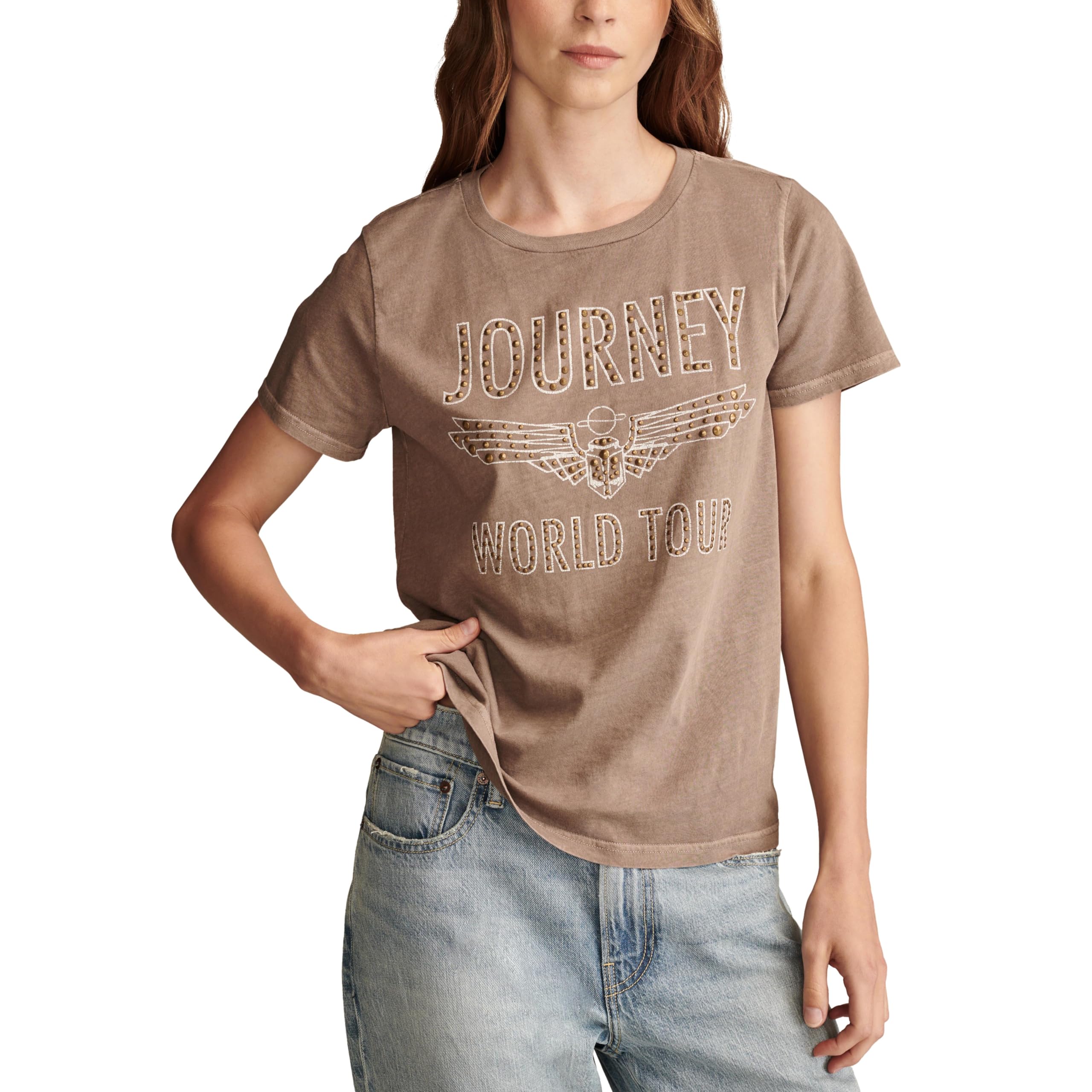 Lucky Brand Women’s Classic Crew Neck Tee, Walnut