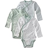 Butterblu unisex-baby Sterling 3-pack Kimono Bodysuits 100% Organic Cotton Side Snap for Baby Boys & Girls
