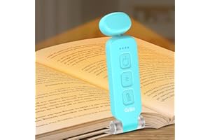 Gritin Rechargeable Book Light for Reading in Bed with Memory Function-Mini Portable, Eye Caring 3 Colors, Dimmable Brightness, Long Lasting Compact Cute Clip on Light for Book Lovers-Blue