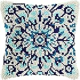 veirousa Blue Flowers Latch Hook Kits for Adults