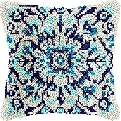 veirousa Blue Flowers Latch Hook Kits for Adults