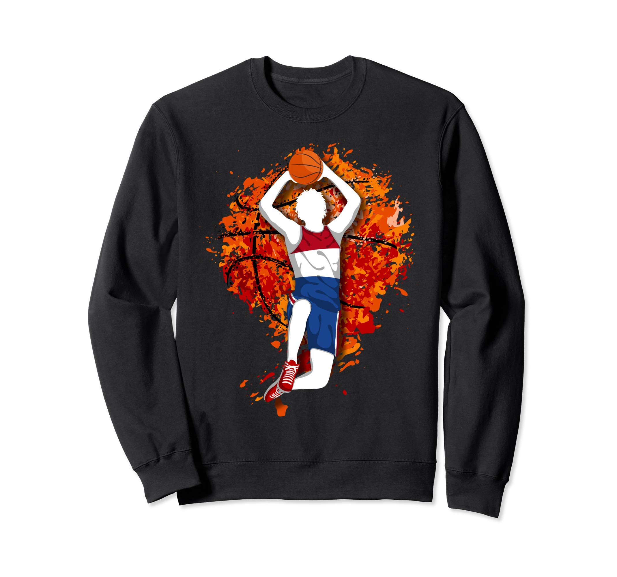 Netherlands Basketball Dutch National Flag Mid Air Slam Dunk Sweatshirt
