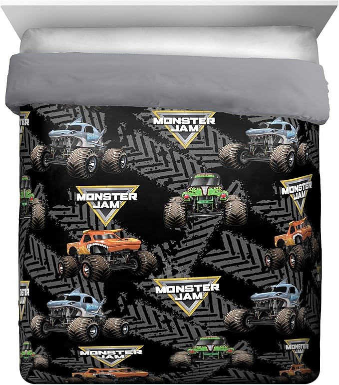 Monster Jam Tracks Queen Comforter Super Soft Kids