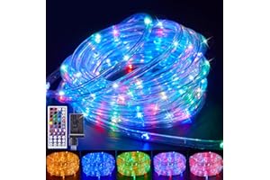 Brightown Rope Lights Outdoor, 33 FT 24 Color Changing String Lights with Remote, 100 LED String Lights Indoor Bedroom, Rope Light for Outside, Waterproof Christmas Lights for Outdoor Decoration