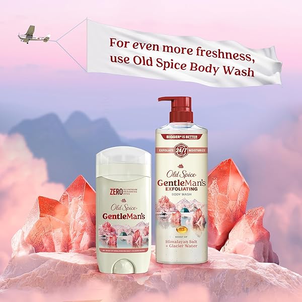 OLD SPICE GENTLEMAN’S ALUMINUM FREE DRY FEEL DEODORANT FOR MEN, 24/7 LASTING FRESHNESS, GENTLE ON SKIN WITH SKIN CONDITIONERS, HIMALAYAN SEA SALT + GLACIER WATER SCENT, 3.0 OZ