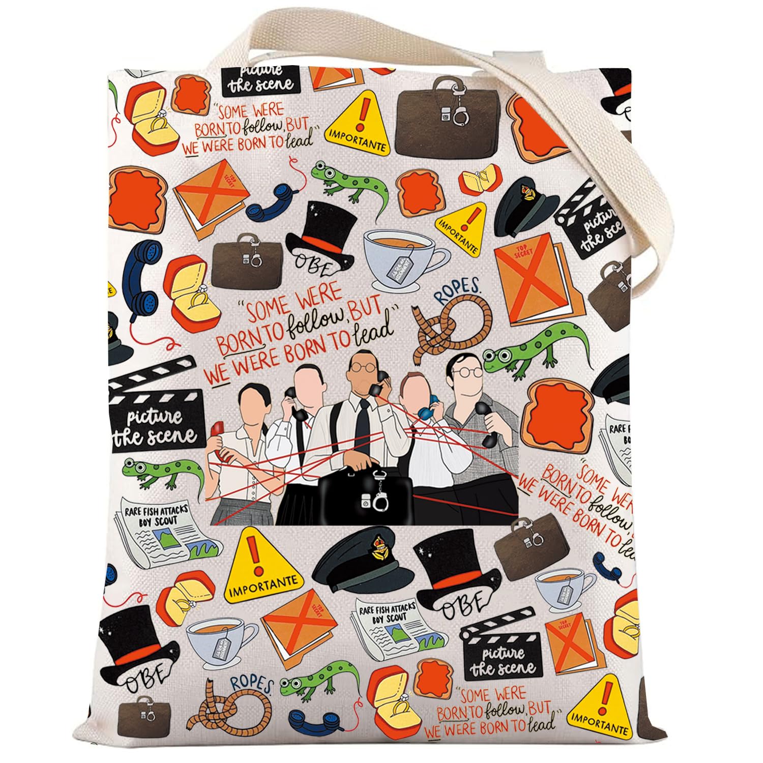 LEVLO Ewen Montagu Musical Makeup Bag Ewen Montagu & Jean Leslie Fans Gift Charles Cholmondeley Toiletry Bag, OBE TG, Tote Bag — image 1