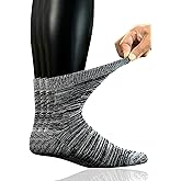 Yomandamor Men's Non-Binding Ankle Thick Warm Winter Socks with Seamless Toe and Full Cushion,3 Pairs L Size
