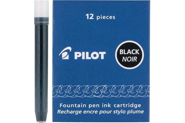 Pilot Namiki Ic100 Fountain Pen Ink Cartridge, Black, 12 Cartridges Per Pack -69100