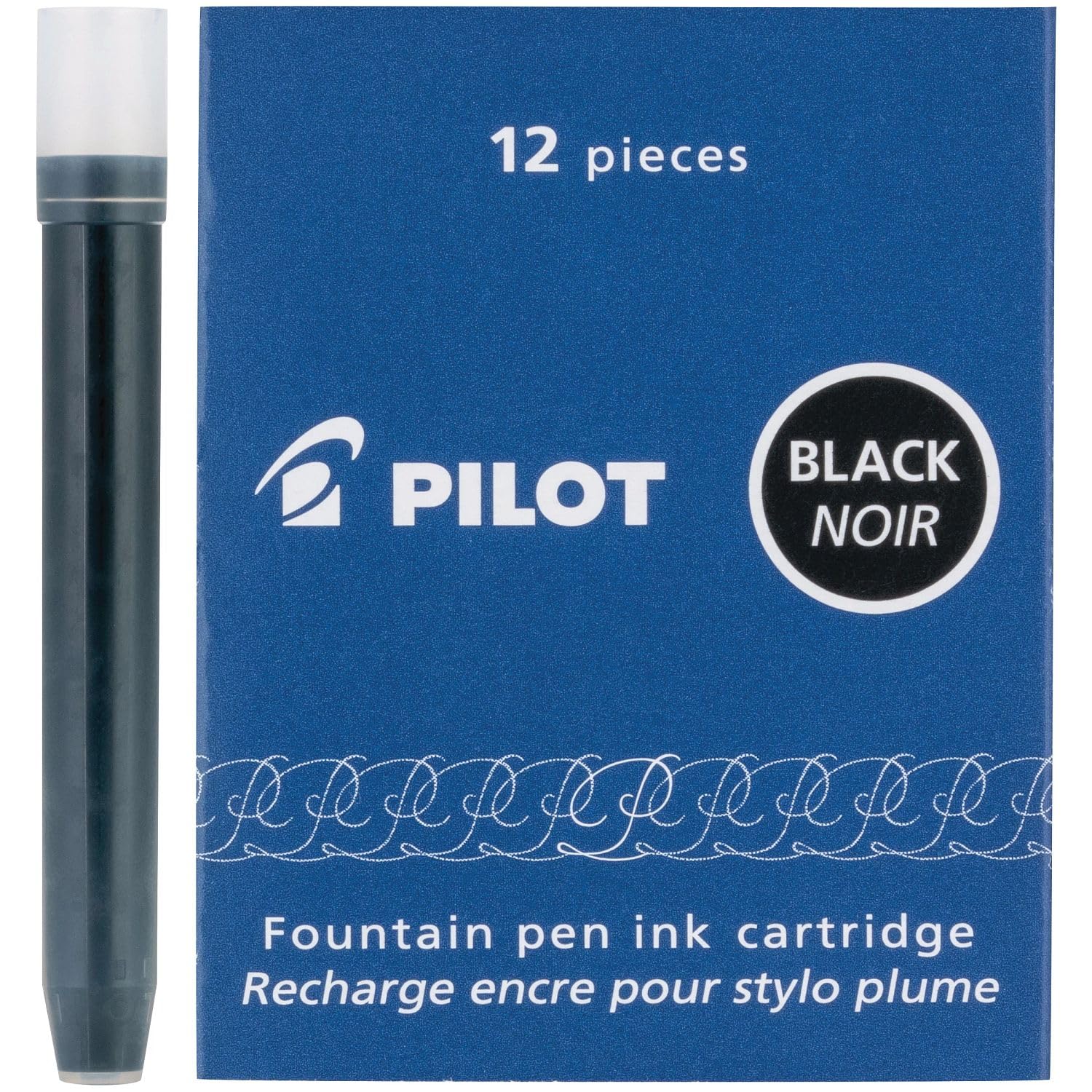 Pilot Namiki IC100 Fountain Pen Ink Cartridge, Black, 12 Cartridges per Pack (69100)