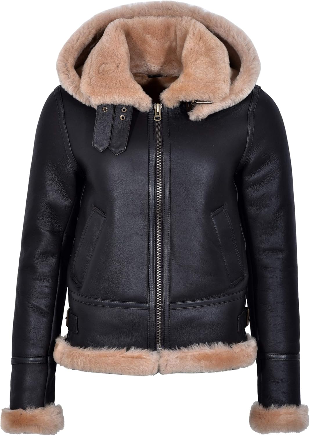 brown fur hooded jacket