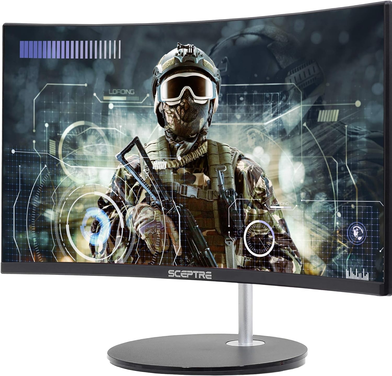 Sceptre 24" Curved 75Hz Gaming LED Monitor Full HD 1080P HDMI VGA Speakers, VESA Wall Mount Ready Metal Black 2019 (C248W-1920RN): Computers & Accessories