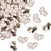 Hicarer 60 Pieces Cow Charms Colorful Animal Metal DIY Cute Enamel Pendants Cow Alloy Charms for Earring Necklace Bracelet Key Chain Jewelry Crafts, Including Black and White Styles