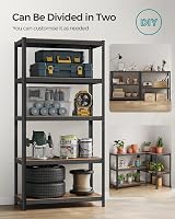SONGMICS Shelving Unit 50 x 100 x 200 cm 875 kg Rustic Brown Black GLR050B11 view 6