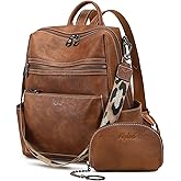 AGLOD Leather Backpack Purse for Women Designer Ladies Shoulder Bag Fashion Faux Work Travel Handbags