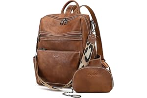 AGLOD Leather Backpack Purse for Women Designer Ladies Shoulder Bag Fashion Faux Work Travel Handbags