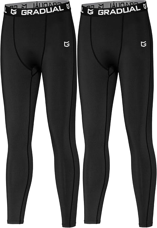 G Gradual Boys' Compression Pants Youth Thermal Base Layer Fleece