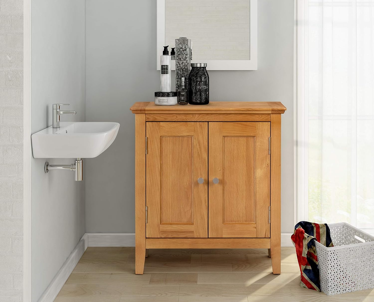 Hallowood Furniture Hereford Small Cupboard with Adjustable Shelf, Shoe Storage Cabinet - Image 3
