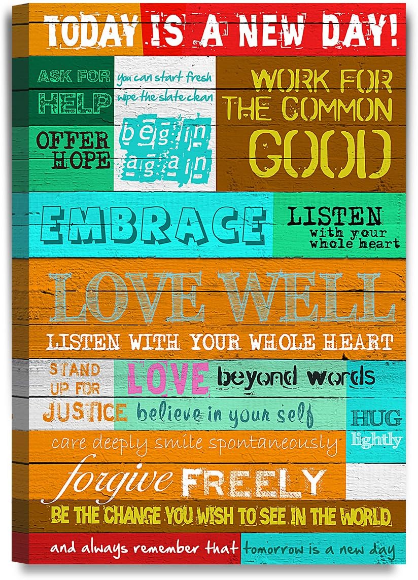 Amazon Com Decorarts Today Is A New Day Inspirational Quotes
