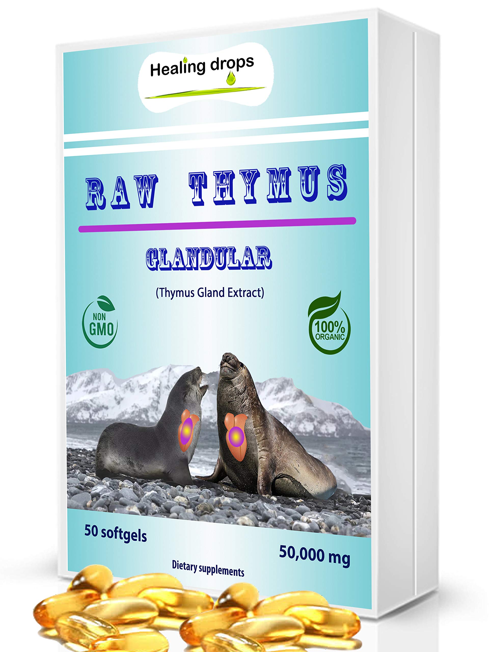 Raw Thymus Glandular Tissue Ocean Fed Harbor Seal Gland Extract Natural Health Immune Support