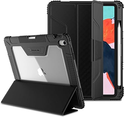 Amazon Com Nillkin Ipad Pro 12 9 18 Case Full Body Protective Bumper Shockproof Case With Apple Pencil Holder Auto Wake Sleep And Free Super Clear Screen Protector Computers Accessories