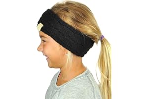 C.C Children's Kids' Winter Warm Cable Knit Fuzzy Lined Ear Warmer Headband