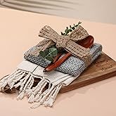 Reallnaive 6 Pcs Hostess Gifts Set for Women Housewarming Gifts Include Cutting Board Cotton Turkish Hand Towel Spoon Fork Eucalyptus Stem and Hemp Rope for Wedding Party Newlywed Homeowner Kitchen