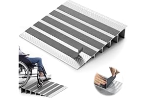 STURDON Aluminum Threshold Ramp for Doorways 6 Inch Rise, 800 Lbs Load Capacity, Adjustable Non-Slip Door Ramp for Wheelchairs, Scooters, Power Chairs and Strollers, Ideal for Doorways and Shed Entry