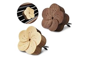 LIBERHAUS 2 Pcs Car Diffusers for Essential Oils – Wooden Car Essential Oil Diffuser Vent Clip with Magnetic Clip, Easy to Use for Refreshing Your Space – Vintage Design for Aromatherapy at Home & in Car