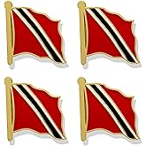 HSQCEZ 4 Pack Trinidad and Tobago Flag Lapel Pin - Trinidad and tobagoans Flags Pins Lapel Hat Backpacks Suit Decoration & Men Women Waving Patriotic Enamel Metal Badge Souvenir