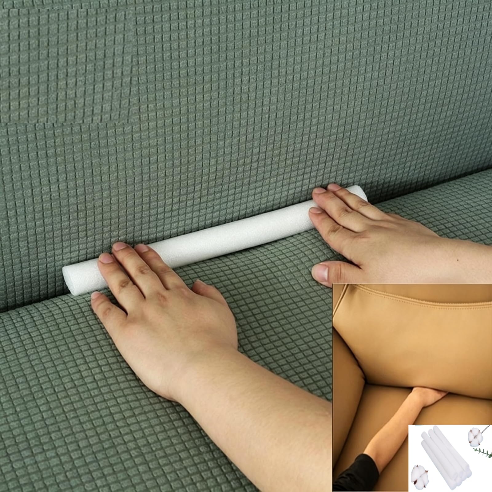 Minicoco 14pcs Sofa Slipcovers Tuck Grips, Anti-Skid Foam Pads, Tuck Clips, Covers Holder, Thickened Stretchable Furniture Protector with Stay-in-Place Design for Couches, Sectionals