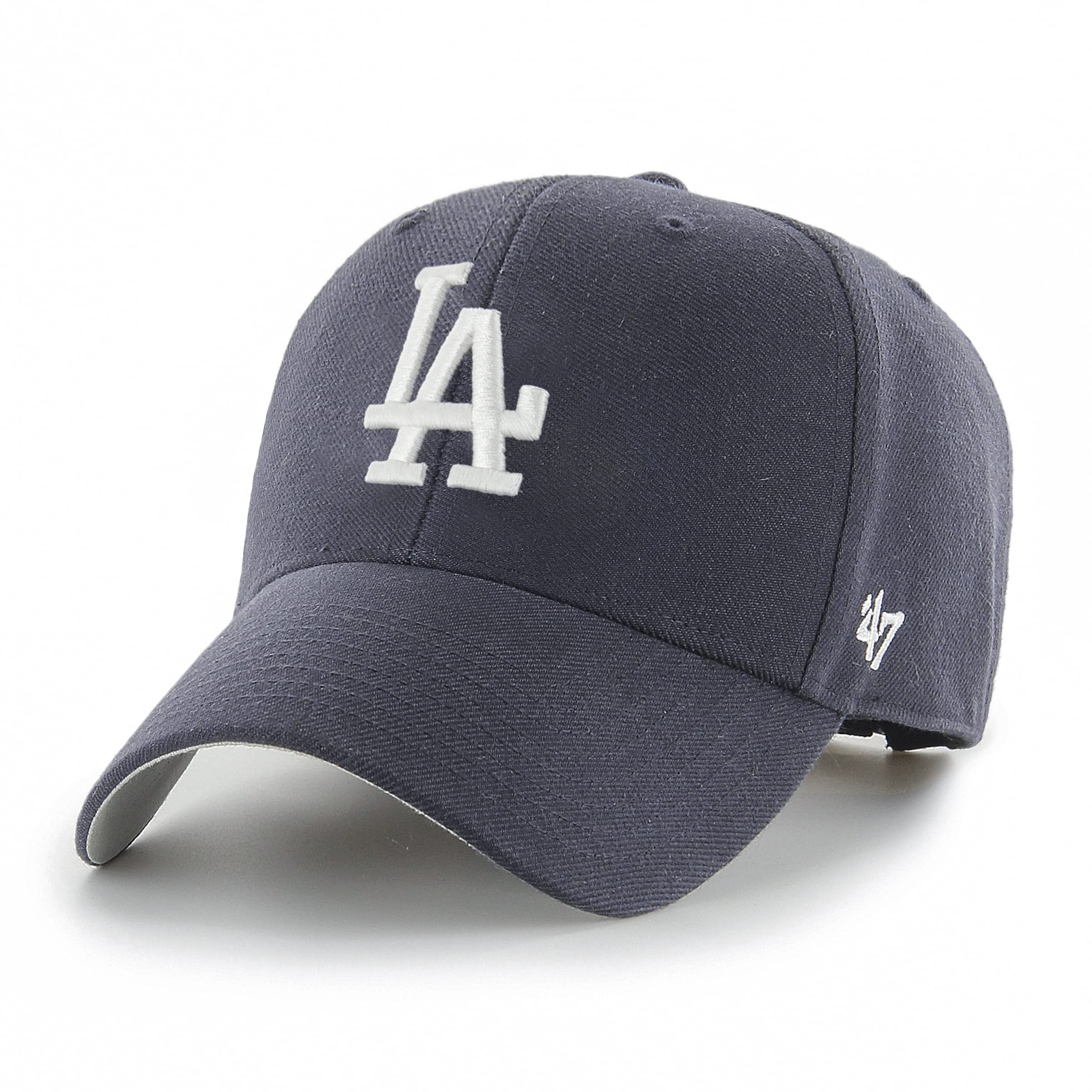 47 Los Angeles Dodgers MLB MVP Unisex Baseball Cap, Adjustable, White Logo, Navy Blue