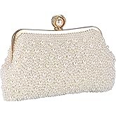 CHIC DIARY Pearl Clutch Purses for Women Evening Handbag Wedding Bridal Crossbody Bag for Party