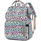 Dezcrab Laptop Backpack for Women, College Bookbag School Backpack Work Business Travel 15.6 Inch Computer Backpacks (Leopard)