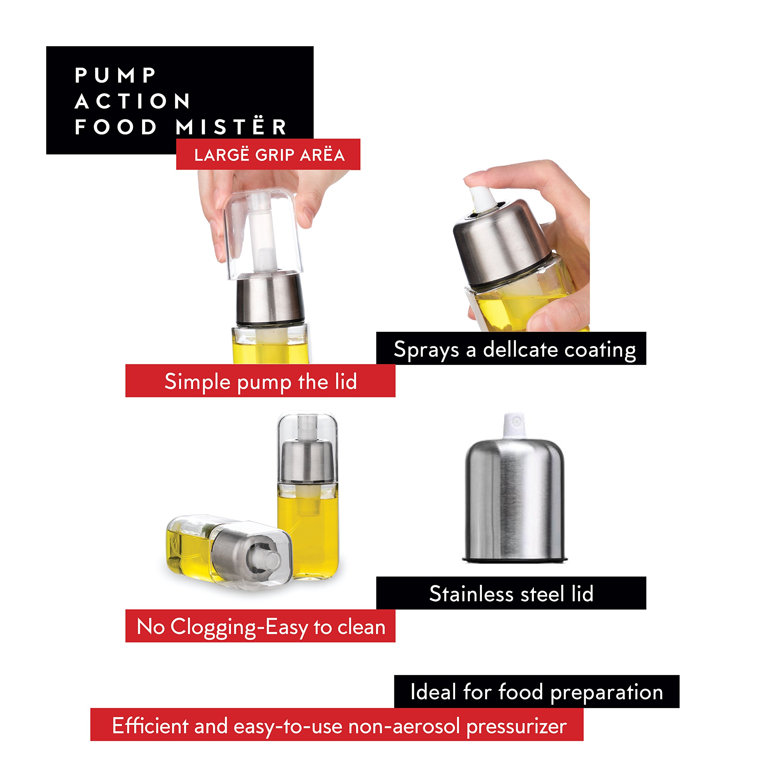 DWELLZA KITCHEN Olive Oil Dispenser and Oil Sprayer for Cooking Set