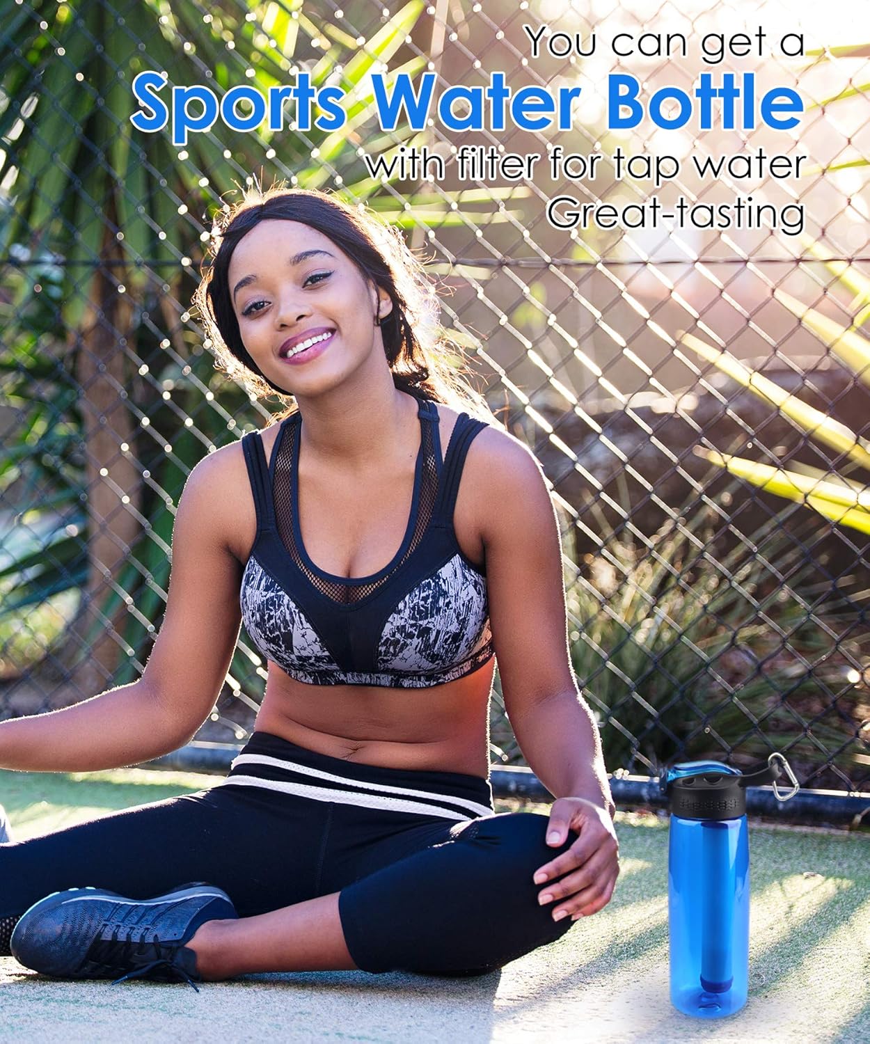 SimPure Water Filter Bottle, Emergency Water Purifier with 4-Stage Integrated Filter Straw for Travel, Camping, Hiking, Backpacking, BPA Free : Sports & Outdoors