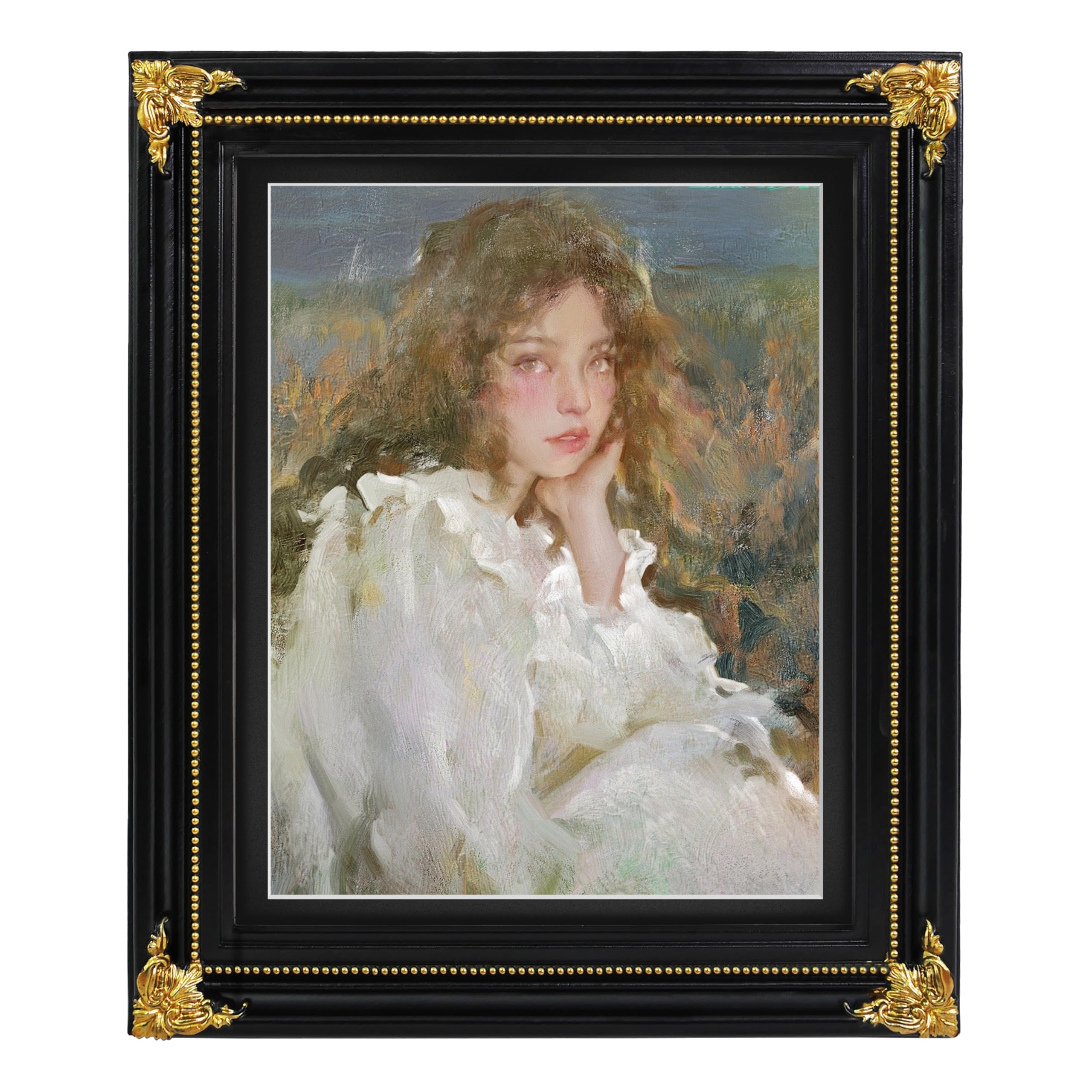 Photo 1 of iAmoy 8.5x11 Picture Frame Matted to 8x10 Photo, Black Gothic Frame for 8.5 by 11 Certificates Documents Awards, Vintage Style Gallery Wall Desk Décor