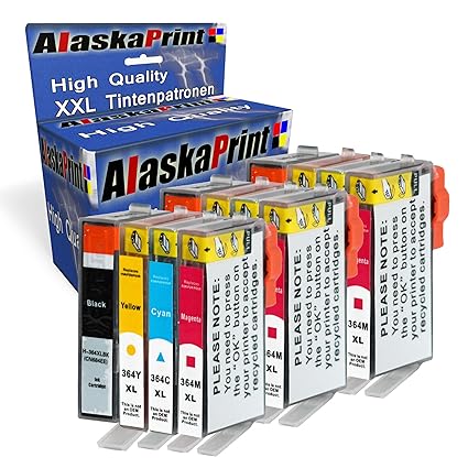 Alaskaprint 12x Druckerpatronen kompatibel für HP 364XL HP 364 XL mit HP Photosmart 5510 5511 5512 5514 5515 5520 5522 5524 6